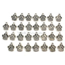 30Pcs Pet Dog Puppy Paw Print Metal Footprint Charm Necklace Bracelet-Pendant