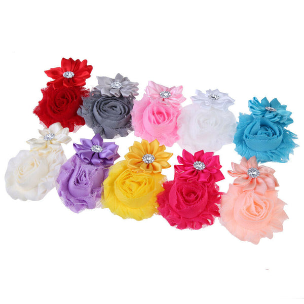 10pcs Kid Baby Girl Toddler Cute Lace Flower Headband Hair Band Headwear #gib