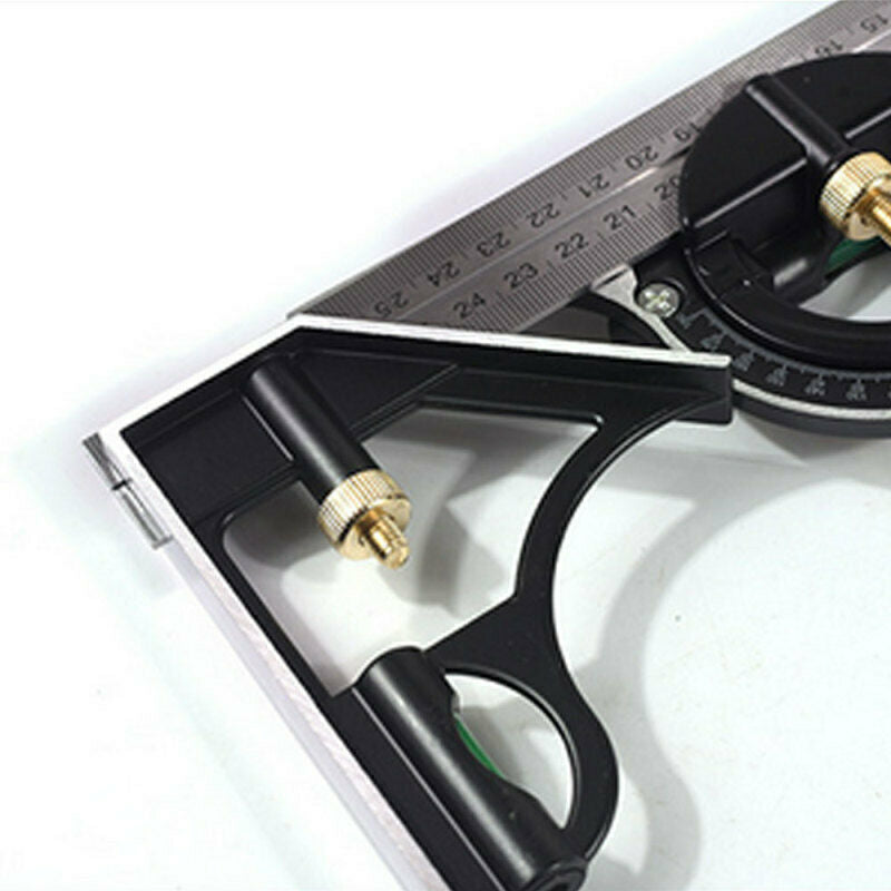 Square Angle Metric Ruler Combination Steel Woodworking Adjustable Level G UFD