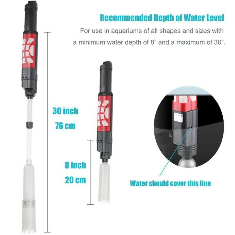 Rechargeable Automatic Aquarium Gravel Vacuum Cleaner, Sludge Extractor and