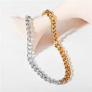 Punk Metal Thick Chain Choker Women Men Splicing Necklace Club Jewelry Gift