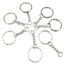 50Pcs Split Key Rings with Chain Open Jump Rings Key Chain Keyring Findings 25mm