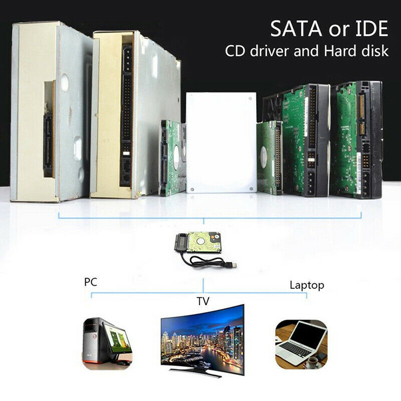 SATA/PATA/IDE Drive to USB 2.0 Adapter Converter Cable for 2.5/3.5 Hard Drive ME