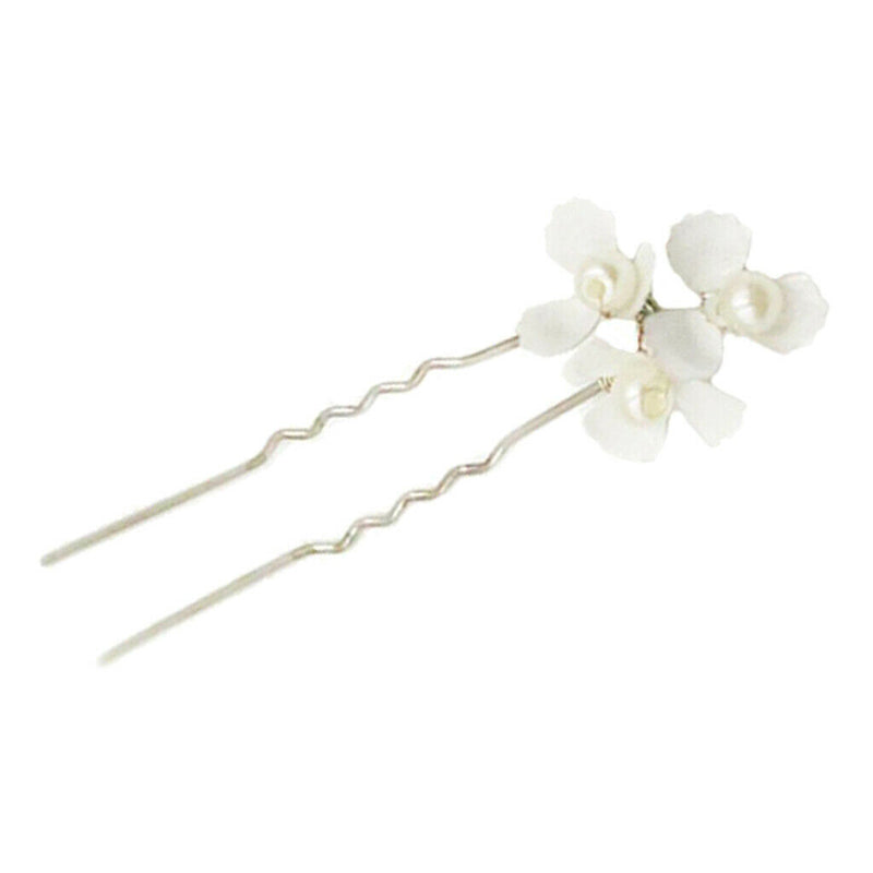 Bride Bridesmaid Wedding Party Hair Pin Womens Hair Stick Headwear White