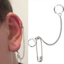 Punk Women Men Tasl Asymmetric Pin Chain Drop Earrings Jewelry Ear Studs Nw