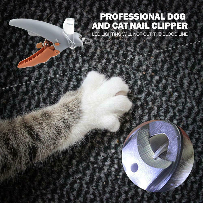 Professional Pet Cutter Dog Cat Nail Clipper Beauty Scissors LED Lighting