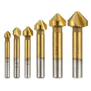 6x Durable 90 Degree HSS Chamfer Cutter Bit Chamfering Countersink Drill Bits uu
