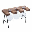 Fashionable Transparent Glass Vase with Wooden & Iron Stand for Water Plant