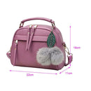 Women Messenger Handbag Shoulder Bag PU Leather Sling Bag/Light Purple