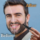 Double End Men Beard Growth Pen Sideburn Shaping Pen Shaving Brush (Black)