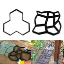 2Pcs DIY Garden Pathway Stepping Stones Mold Pavement Driveway Brick Mould