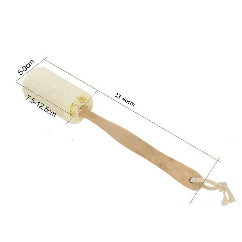 Loofah Wooden Handle Bath Shower Brush Long Handle Thick Loofah Bath Towel  T3K9