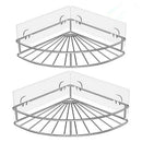 Corner Shelf Bathroom Adhesive Shower Caddy Basket Wall Mounted Storage Org Y2V6