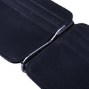 Black Men's Leather Wallet Cowhide Money Clip Credit Card Holder Purse
