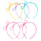 6x Child Stretchy Plastic Headband Candy Color BowknotTiara Hair Hoop Pa g Nw