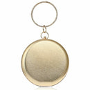 Round Shaped Women Evening Bags Diamonds Simple Clutches Chain Shoulder Bag X7I3