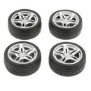 1:10 Scale 4pcs Rubber 5 Spoke Wheel Rim & Tyres For RC Racing Car Parts