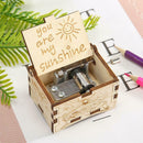 Retro Carved Wooden Manual Music Box Hand Cranked Birthday Gift Ornaments