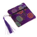 Guzheng Nail Tape Storage Bag Silk Brocade Jewelry Pouch Bag Purse Purple