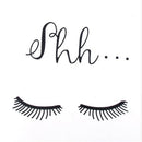 Closed Eyes Pattern Wall Stickers Shh Door Decals Eyelash Decor Baby Rooms DIY