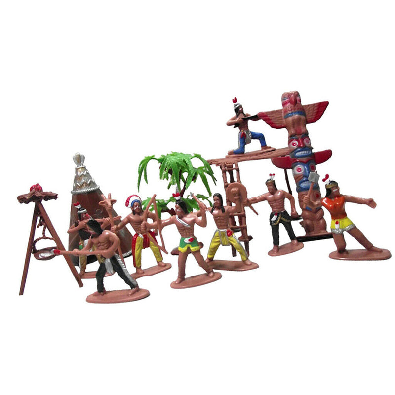 Plastic Cowboys Indians 1 Set Figures US Old West Kids