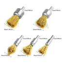 3X(9 Packs Wire Drill Brush Sets,9 Sizes Brass Coated Wire Brush for Rust P