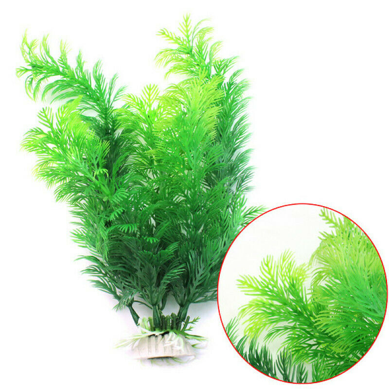 Artificial Aquarium Fish Tank Green Plastic Plant Decoration 11.8-Inch Tall PFK