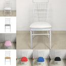 4Pcs Square Round Stretch Dining Wedding Chair Seat Cover for 35-50cm White