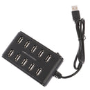 High Speed 480 Mbps USB 2.0 Hub 10 Ports Multi USB Splitter ForX laptop OZ