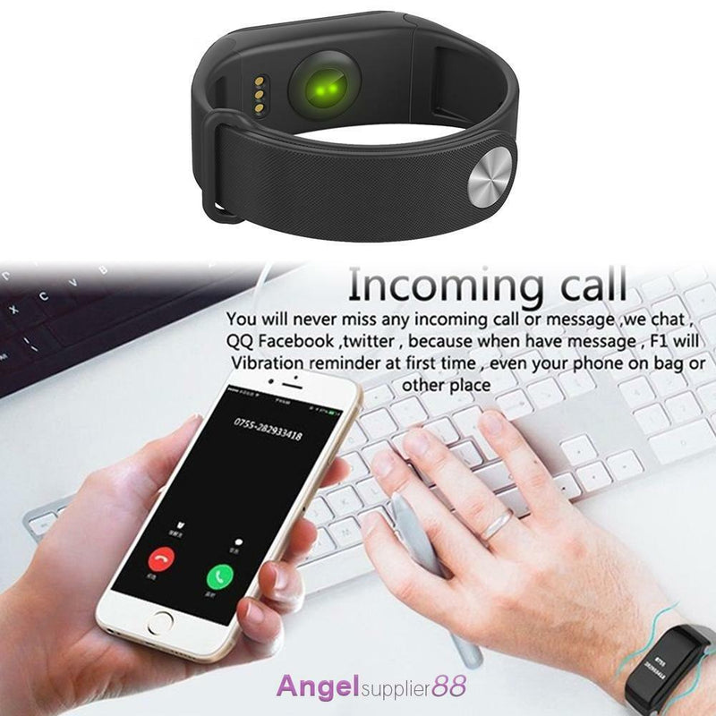 F1 Smart Watch Band Bracelet Fitness Blood Pressure Oxygen Heart Rate Monitor