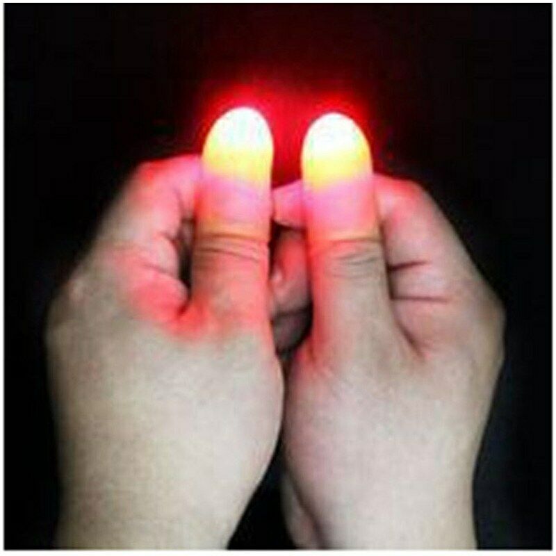 2Pcs Party Magic Light Up Thumbs Fingers Trick Appearing Light Close Up P5P3