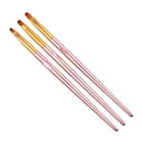 3-Packs Round UV Gel Brush Acrylic Nail Brushes Nail Art Tips Builder Nail
