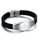 Hot Stainless Steel Silicone Masonic Bracelet Wristband Freemason Knight Templar
