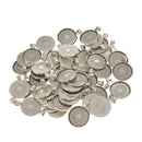 100pcs 25mm Round Base Setting Tray Pendant, Necklace Charms, Cabochon Comeo