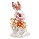 Pink Rabbit Flower Wrench Enamel Brooches Women Men Alloy Rhinestone Animal