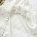 Summer Women Loose T-shirt Star Print Sequin Short-Sleeve Tops (White) (M)