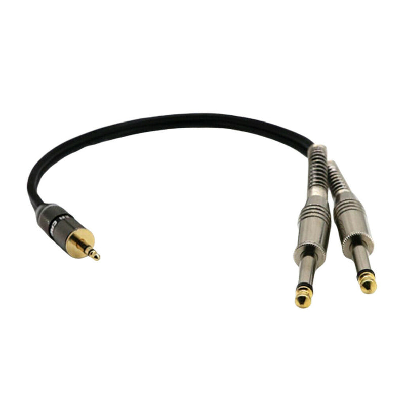 1x 3.5mm To 6.35mm Plug Splitter Adaptor Audio Cable for Mixer Amplifier Speaker