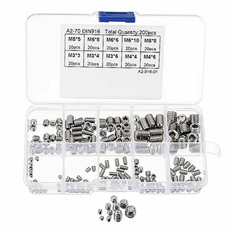 Hot Steel Allen Socket Hex Set Grub Screw Cup Point Assortment Kit