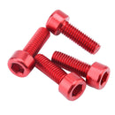4Pcs Portable Alloy Bike Water Bottle Cage Bolts Holder Socket Screws Red