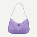 Women Nylon Totes Shoulder Bag Simple Female Street Zipper Handbag (Purple)