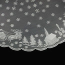 White Snowflake Christmas Tree Lace Round Tablecloth for Wedding Parties Ba X4Z4