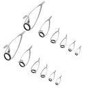 12Pcs Double Leg  Free Stainless Steel Frame Fishing Rod Guides Rings