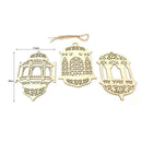 3 Pieces Of Wooden Lantern Pendants DIY Lantern Decoration Crafts Pendant T4H8