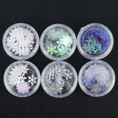 6pcs Christmas Holographic Snowflake Nail Art Glitter Sequins Nail Decoration