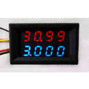 DC Voltmeter Ammeter Blue LED Dual Digital Volt Amp Meter 0mA-3.000A