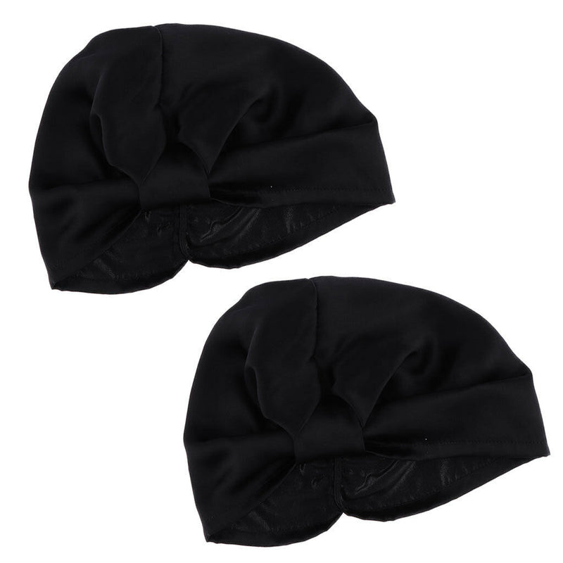 2 pack Women's Silk Sleeping Cap Night Sleep Hats Hair Care Scarves Bonnet