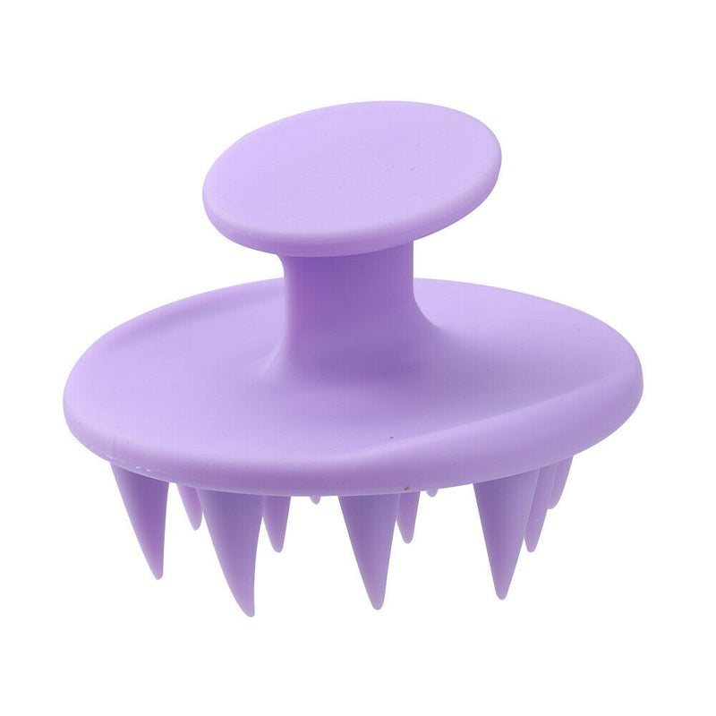 Point Tip Silicone Scalp Shampoo Massage Brush Head Acupoint Comb (Purple) A