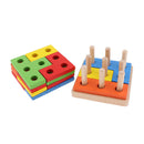 Shape Sorting Geometric Blocks Toys Stacking Game Birthday Gift for Toddler
