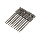 1/4-inch Hex Shank 2.5mm Tip T10 Torx Security Screwdriver Bits 10pcs