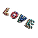 4PcsLot Letter Love Sew on Patches Rhinestone Applique Embroidery Beads DIY
